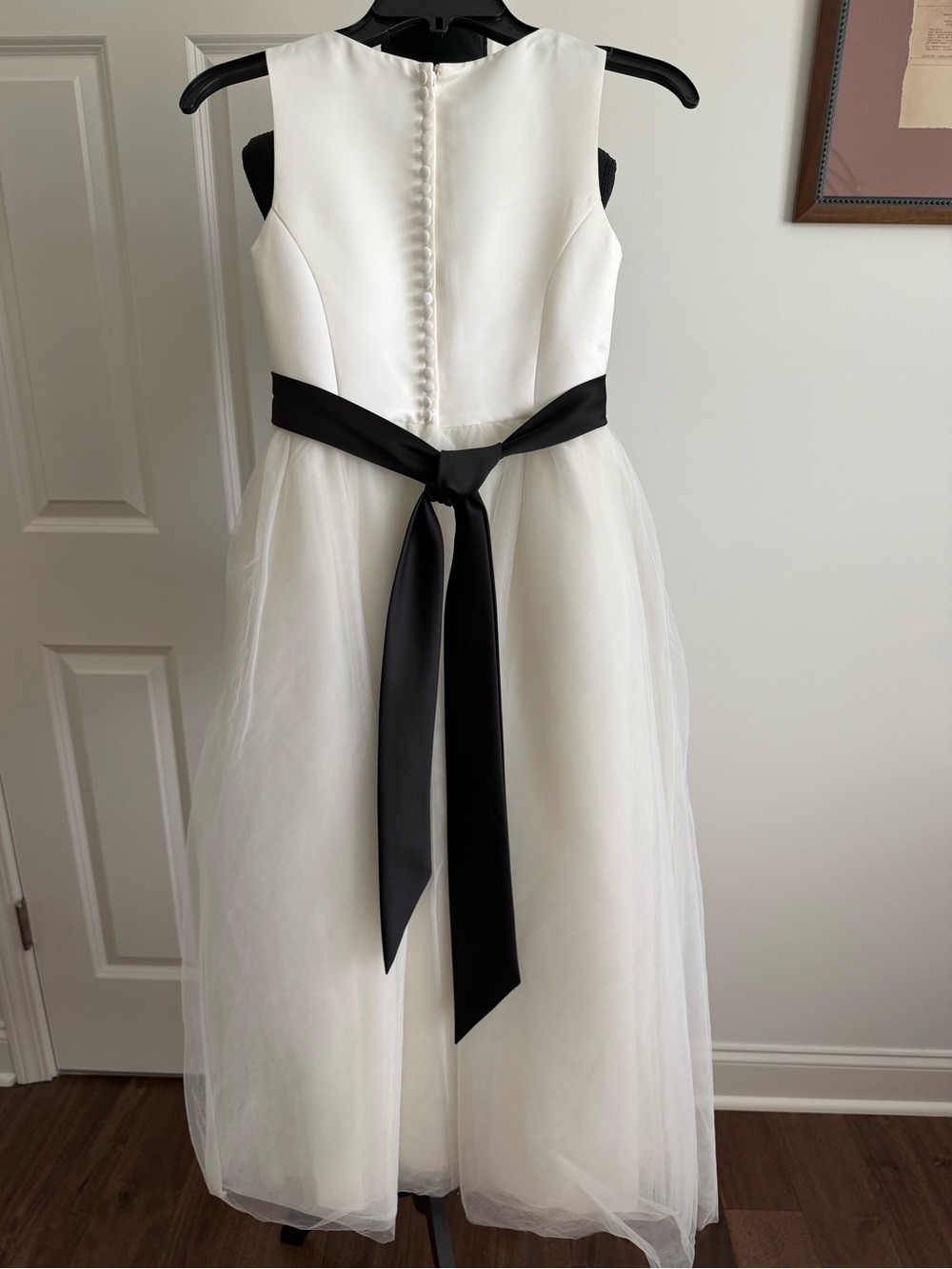 Ivory Satin and Tulle Junior Bridesmaid Dress - Picture 3 of 5